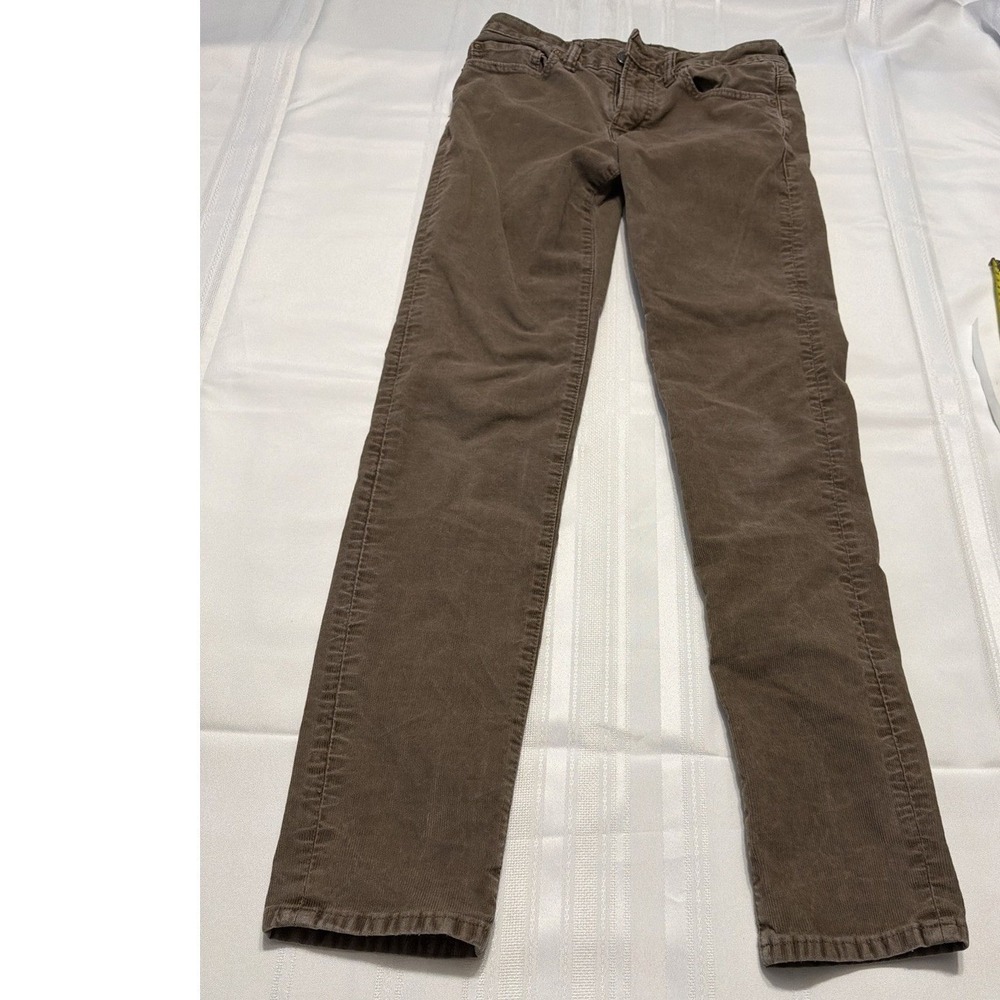 American Eagle Brown Corduroy Slim Pants Mens 28x32 Cotton Blend Stretch
